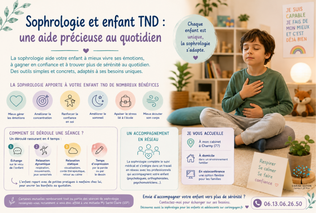 enfant TND en séance de sophrologie à Charny - (TDAH, DYS, TSA...) - 77